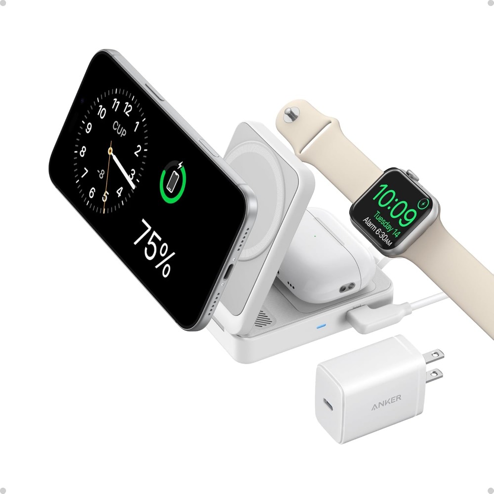 Smartwatch Phone Watches - Stasiun Pengisian Daya Lipat 3-in-1 Bersertifikasi