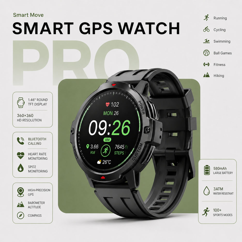 Smartwatch Timex Watches For Women - Jam Tangan Pintar GPS Militer 1.46