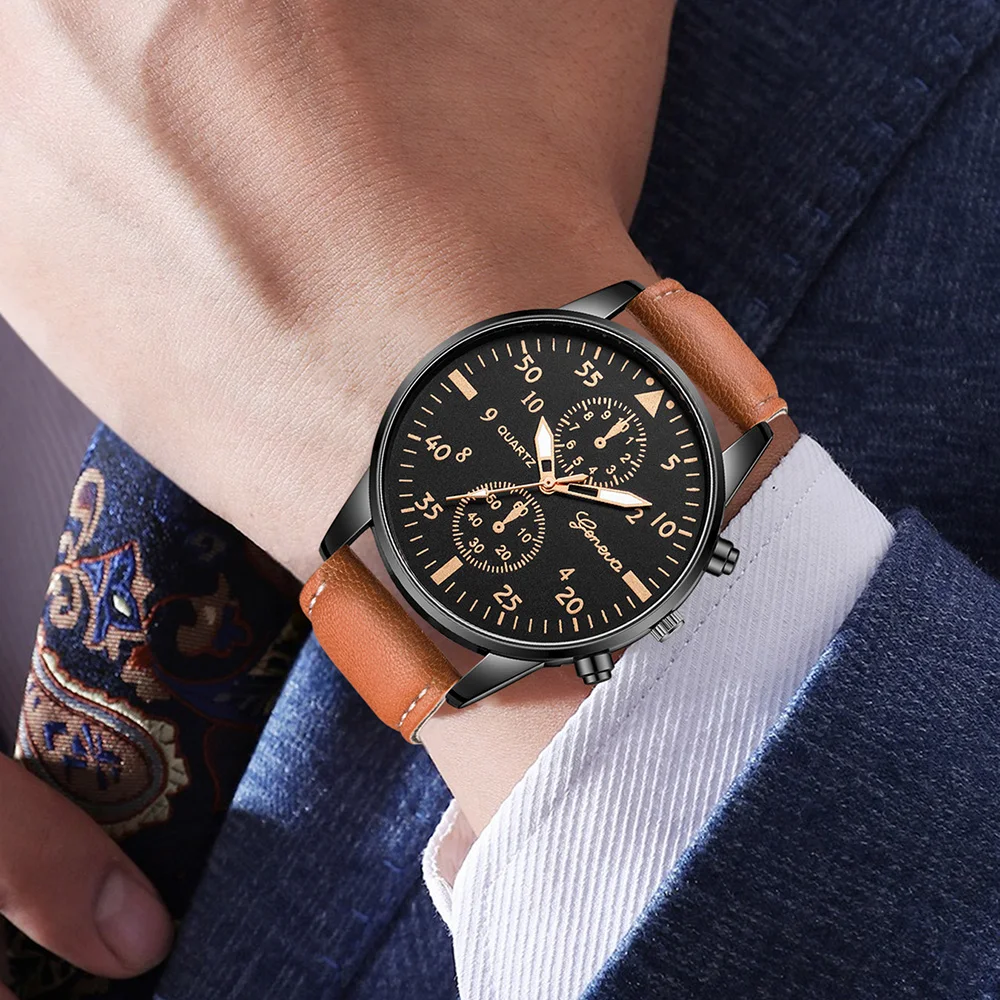 Smartwatch Watches Gift For Men - AAA3Pcs Geneva Set Jam Tangan Pria