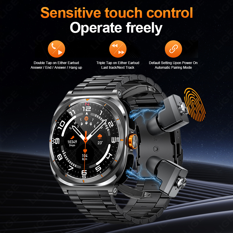 LIGE 2025 Jam Tangan Earphone  - Smartwatch Running Watches For Men ulasan dan harga