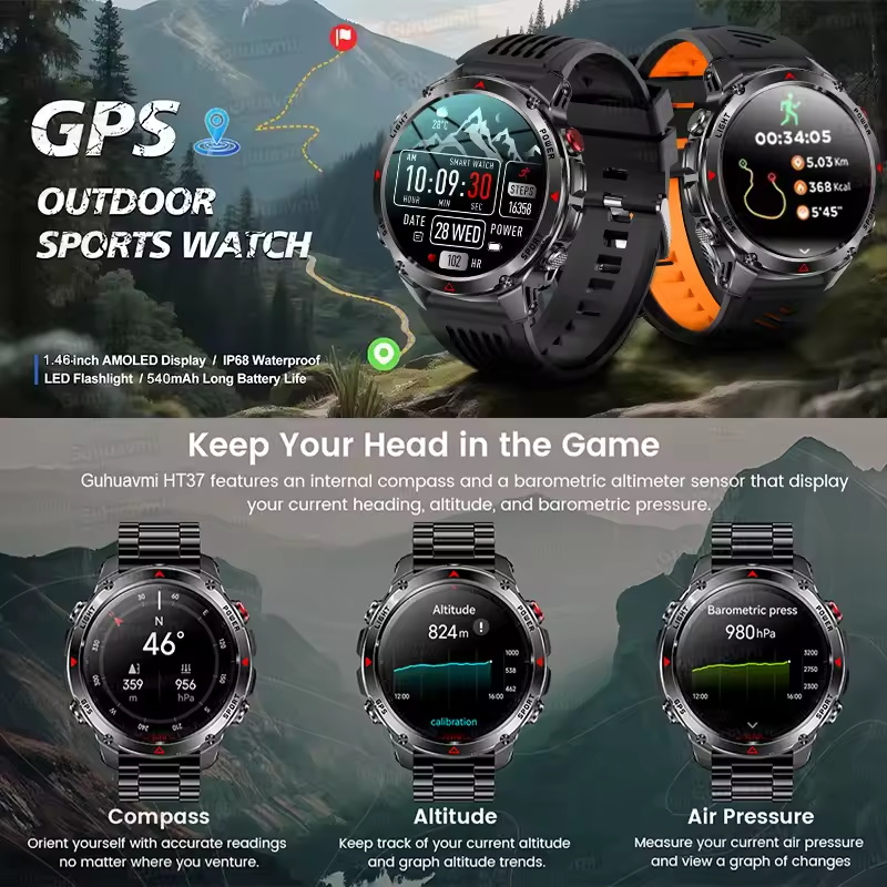 2025New T-Rex 3 Outdoor GPS Sp - Smartwatch Running Watches For Men ulasan dan harga