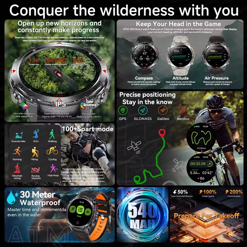2025New T-Rex 3 Outdoor GPS Sp - Smartwatch Running Watches For Men ulasan dan harga