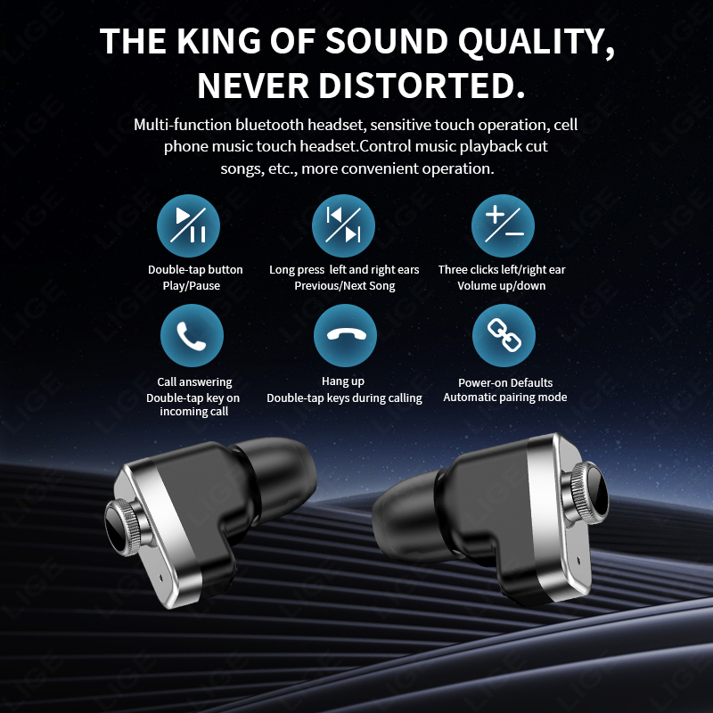 LIGE TWS Earbuds Headset Bluet - Smartwatch Noise Watches ulasan dan harga