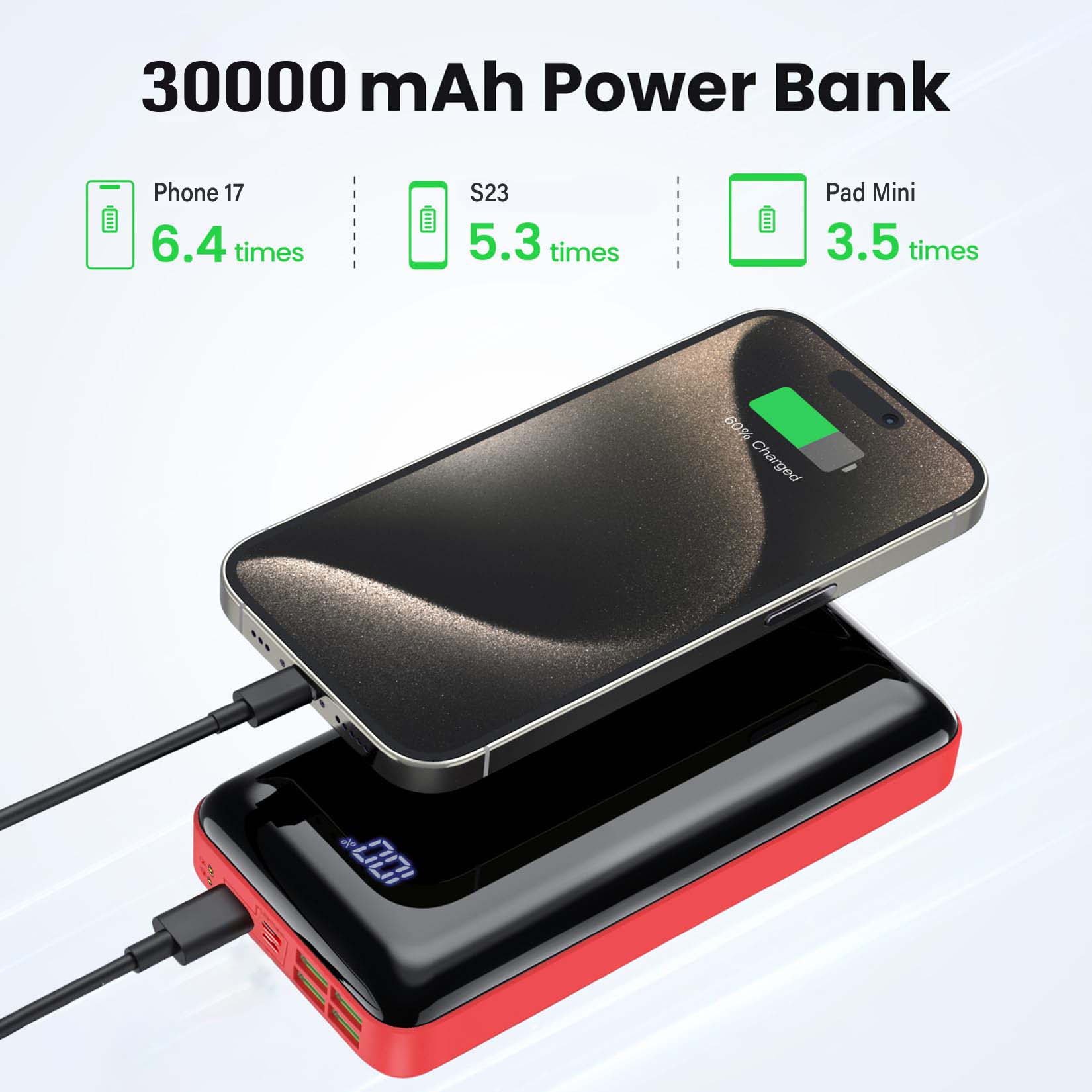 Power Bank Portabel 30000mah,  - Smartwatch Phone Watches ulasan dan harga