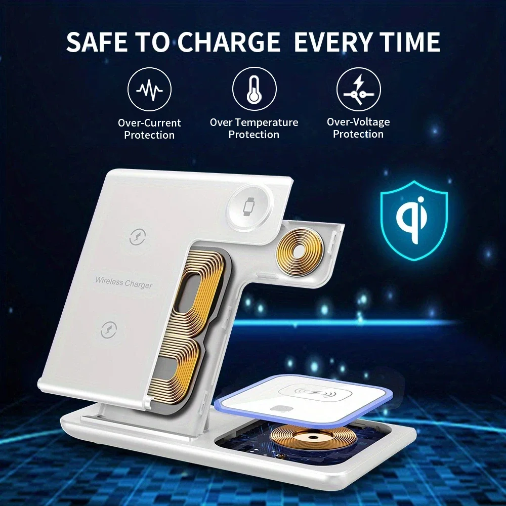 Pengisi Daya Nirkabel 3 In 1 D - Smartwatch Phone Watches ulasan dan harga