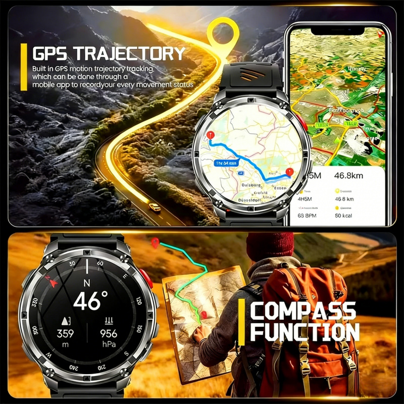Jam Tangan Pintar Militer Luar - Smartwatch Running Watches For Men ulasan dan harga