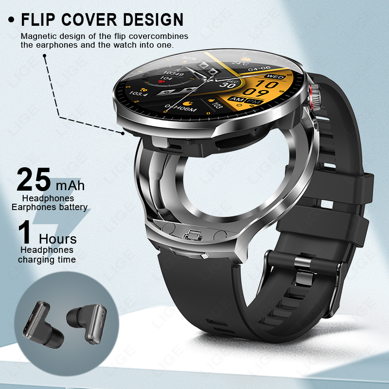 LIGE 2026 TWS 2 in 1 Headset S - Smartwatch Noise Watches ulasan dan harga