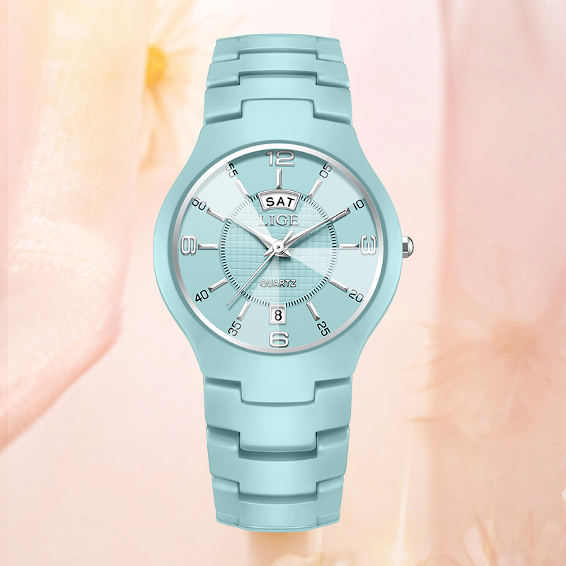 Jam Tangan Wanita Elegan LIGE, - Luxury Ceramic Watch ulasan dan harga