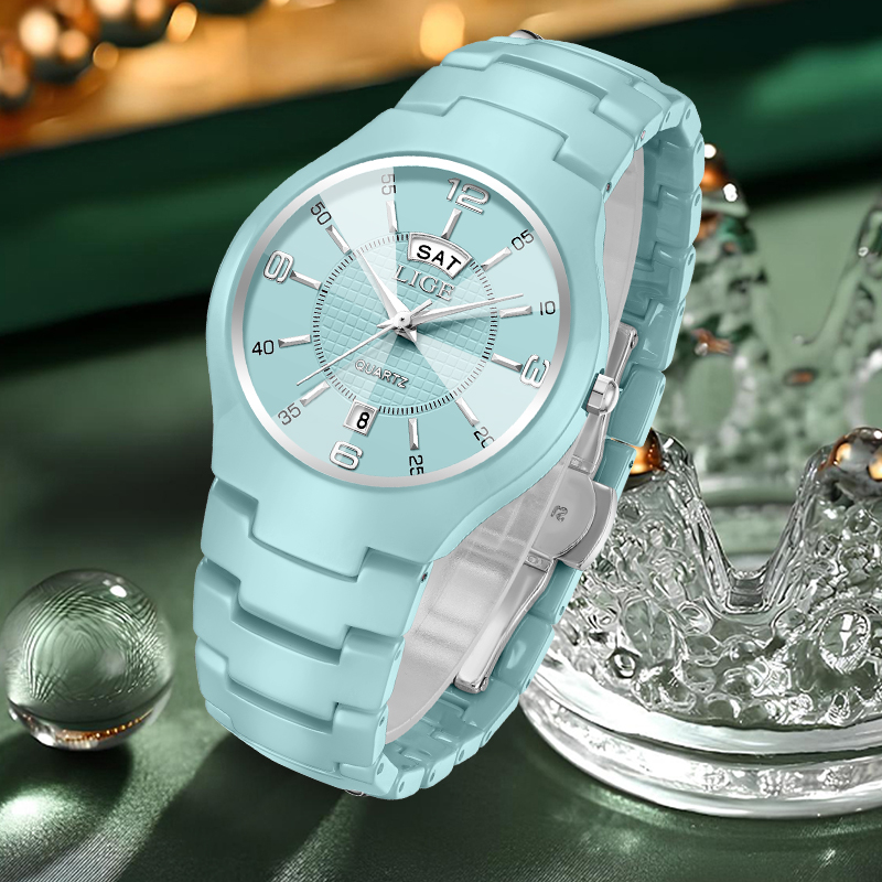 Jam Tangan Wanita Elegan LIGE, - Luxury Ceramic Watch ulasan dan harga