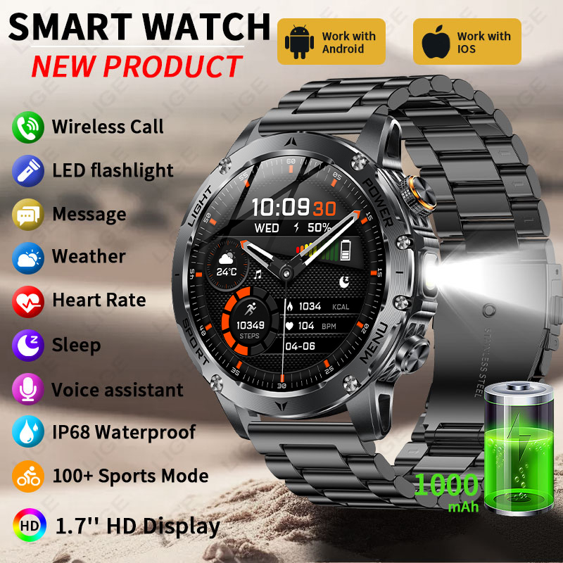 Jam Tangan Pintar Baterai 1000 - Smartwatch Running Watches For Men ulasan dan harga