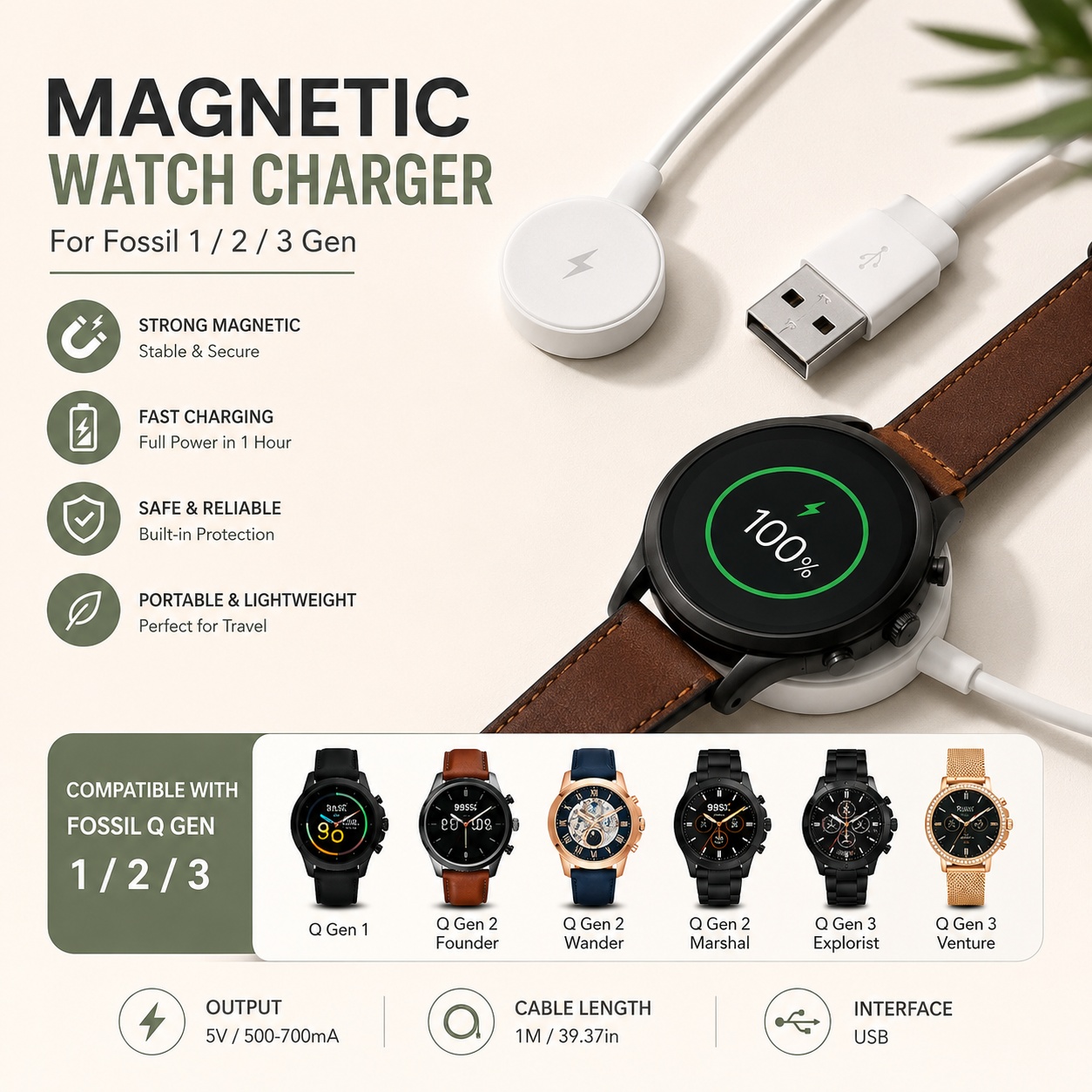 Adaptor Pengisi Daya Jam Tanga - Fossil Watches Smartwatch Gen 3 ulasan dan harga