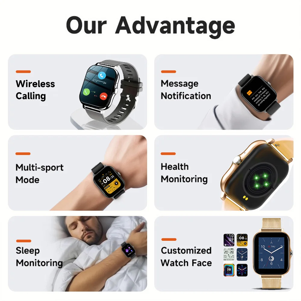 Jam Tangan Pintar untuk Androi - Smartwatch Watches Gift For Men ulasan dan harga