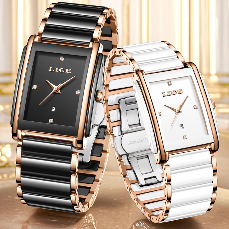 LIGE Jam Tangan Wanita Elegan  - Luxury Ceramic Watch ulasan dan harga