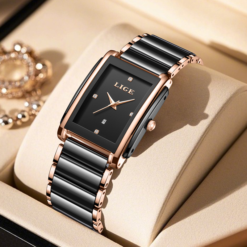 LIGE Jam Tangan Wanita Elegan  - Luxury Ceramic Watch ulasan dan harga