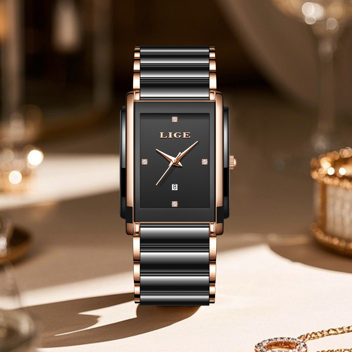 LIGE Jam Tangan Wanita Elegan  - Luxury Ceramic Watch ulasan dan harga