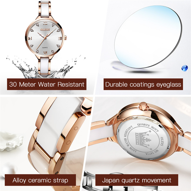 OLEVS Jam Tangan Kuarsa Wanita - Luxury Ceramic Watch ulasan dan harga