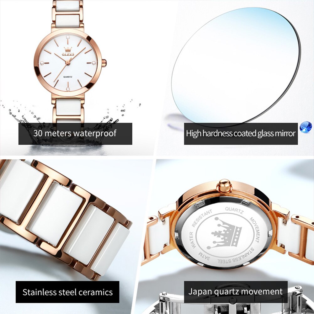 OLEVS jam tangan kuarsa untuk  - Luxury Ceramic Watch ulasan dan harga